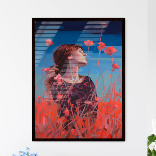 A Poster of inverted infrared - A Woman In A Field Of Flowers Default Title