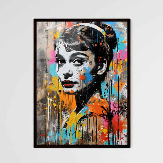 A Poster of Holly Golightly Breakfast at Tiffanys Portrait - A Painting Of A Woman With Paint Splatters Default Title