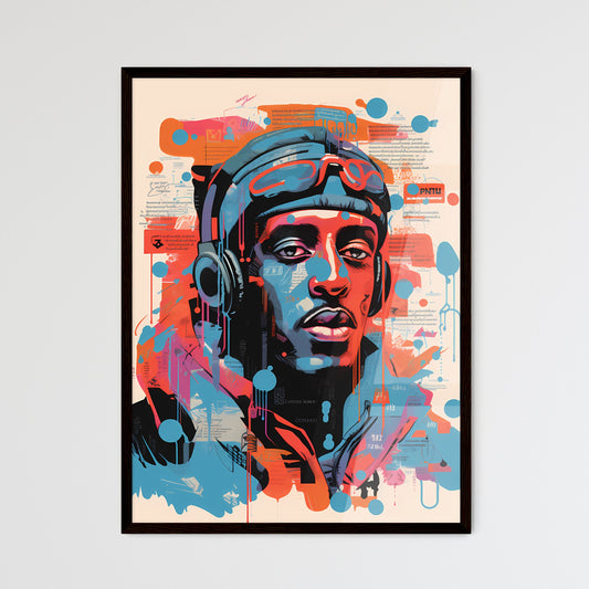 A Poster of illustration of 1979 rap song - A Man Wearing Headphones And A Hat Default Title