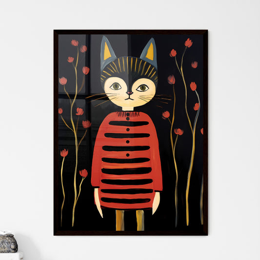 A Poster of the cat in the cat costume - A Cat In A Red Shirt Default Title