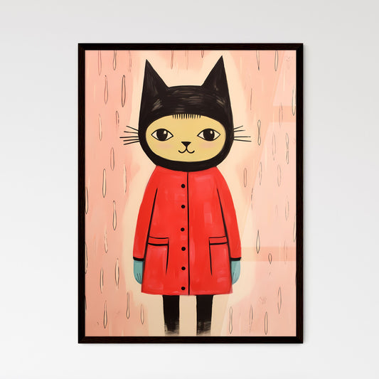 A Poster of the cat in the cat costume - A Painting Of A Cat Wearing A Red Coat Default Title