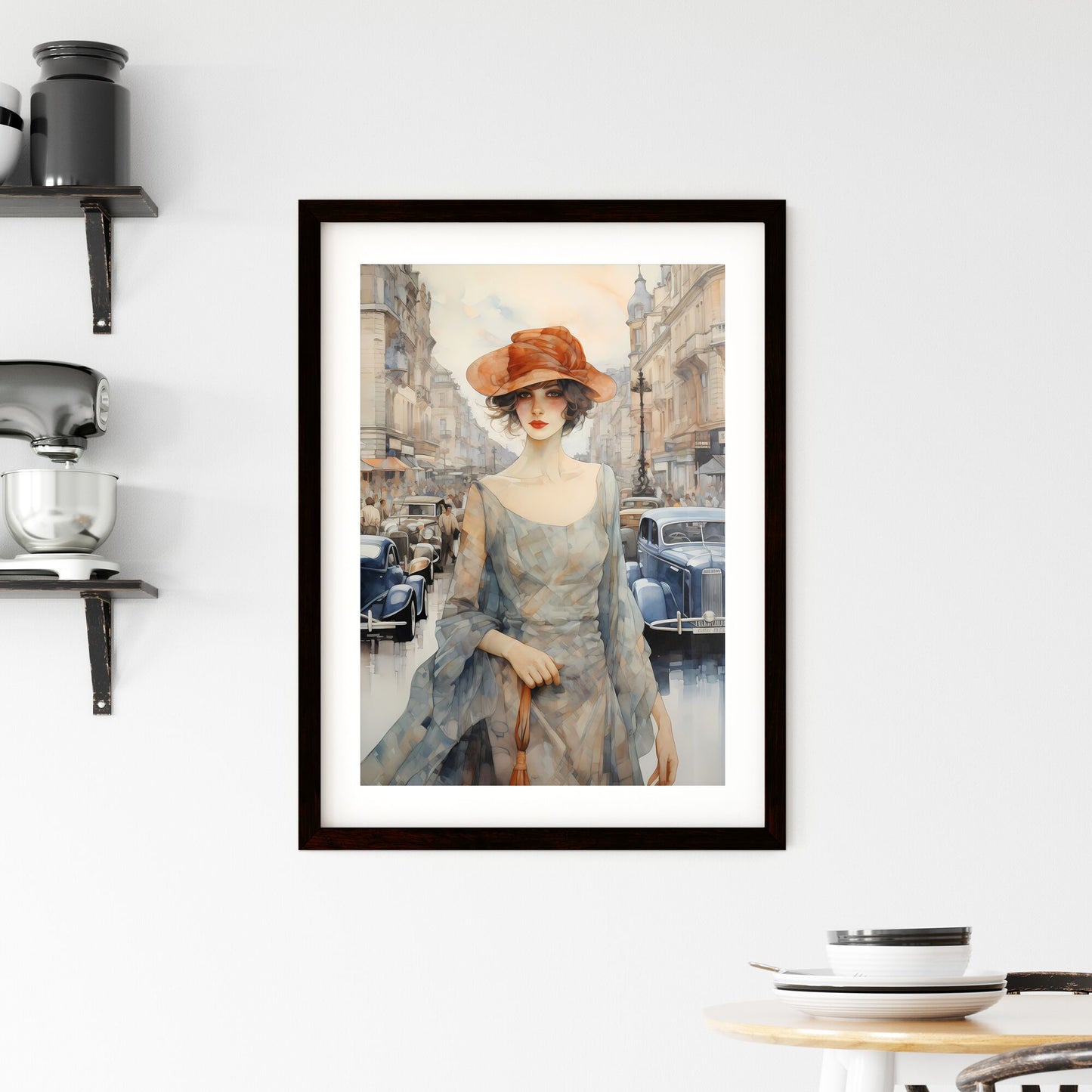 A Poster of art deco noveaux - A Woman In A Dress And Hat Default Title
