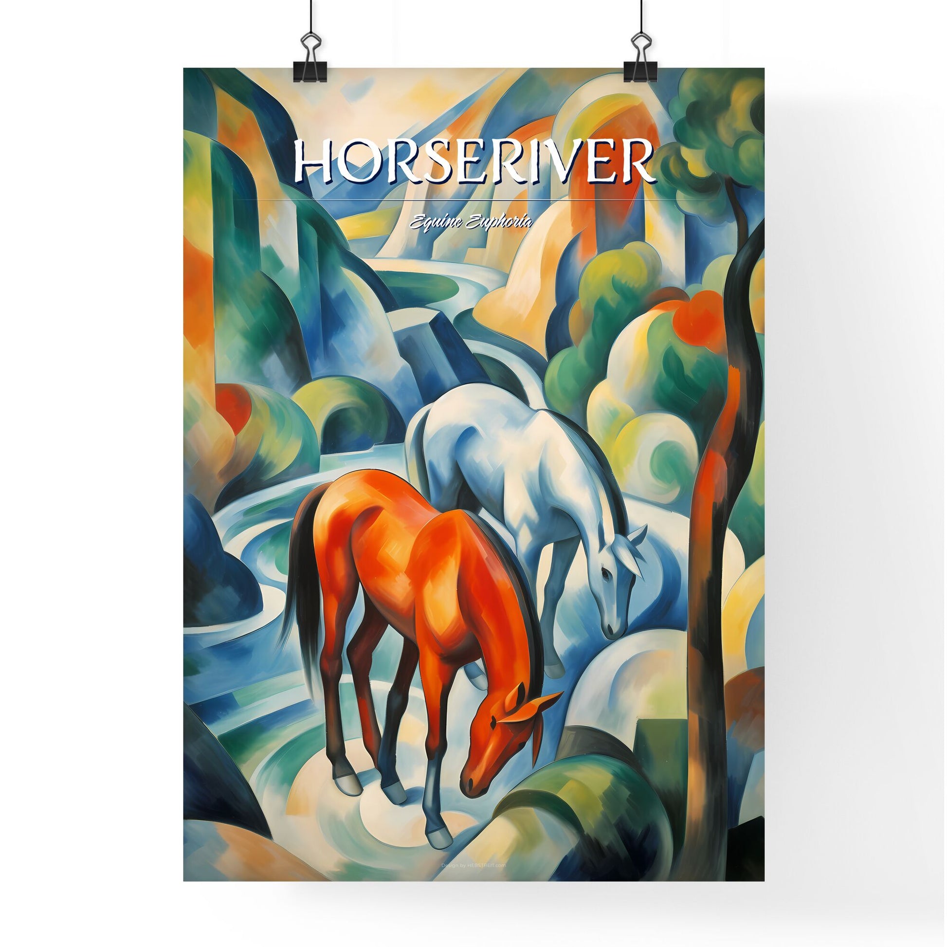 A Poster of if Franz Marc was a photographer - A Painting Of Horses In A River Default Title