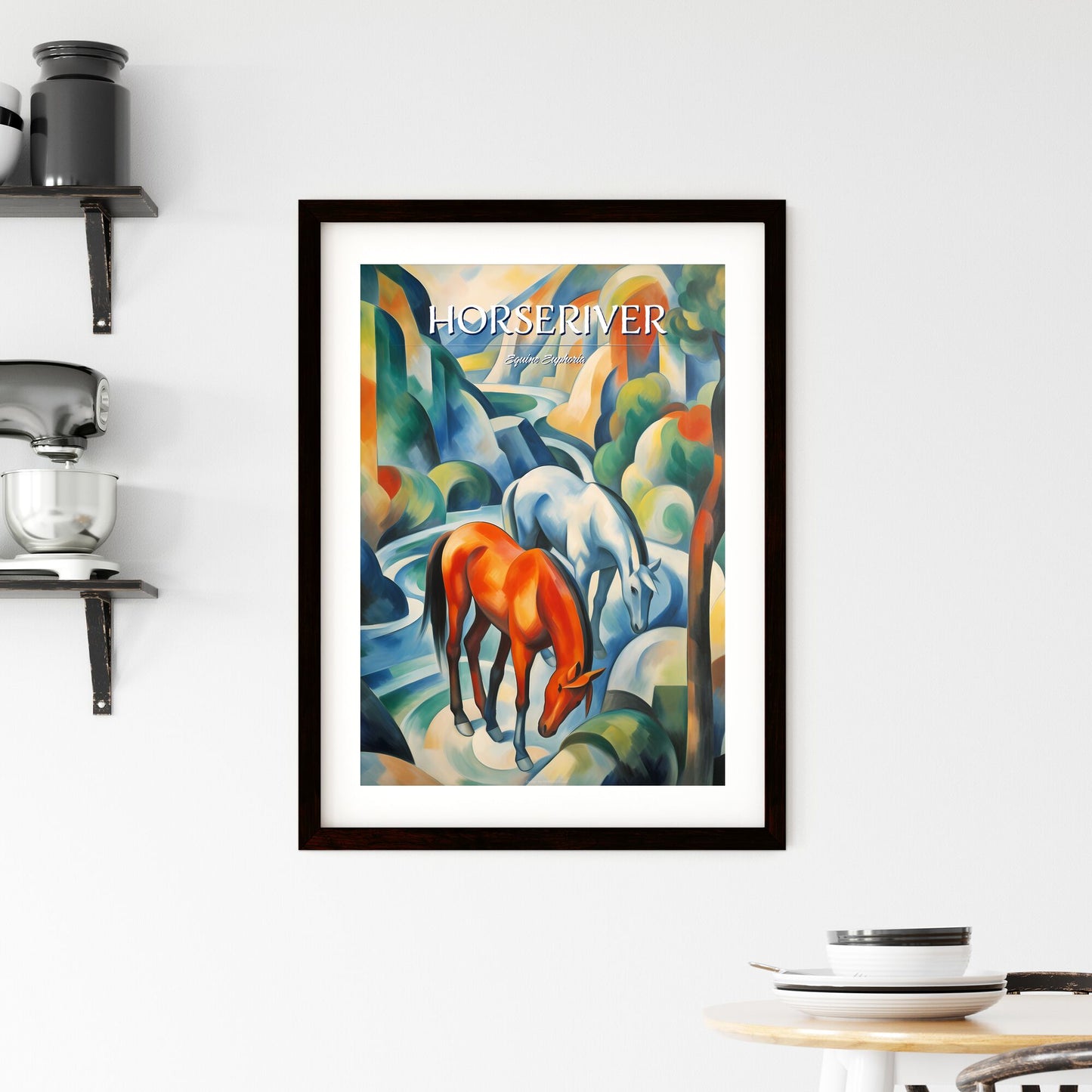 A Poster of if Franz Marc was a photographer - A Painting Of Horses In A River Default Title