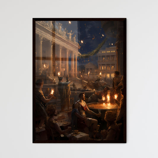 A Poster of A lavish and opulent scene - A Group Of People Around A Table With Fire Default Title