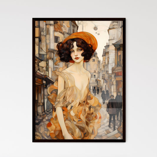A Poster of art deco noveaux - A Woman In A Dress And Hat Default Title