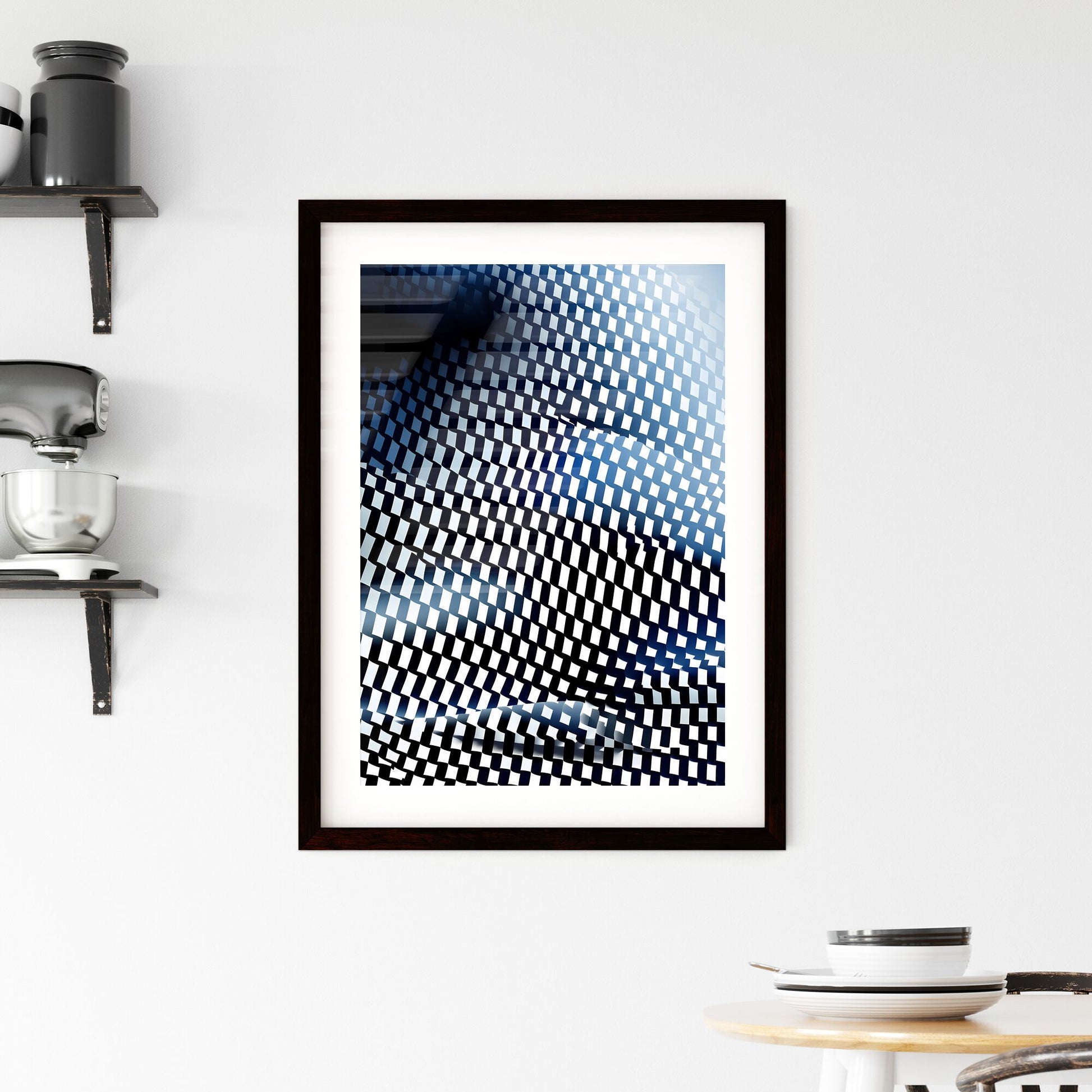 A Poster of halftone pattern - A Black And White Checkered Pattern Default Title