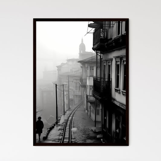 A Poster of Istanbul - A Person Walking Down A Narrow Street With Buildings In The Background Default Title