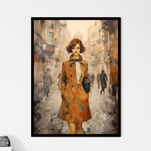 A Poster of art deco noveaux - A Woman In A Coat Default Title