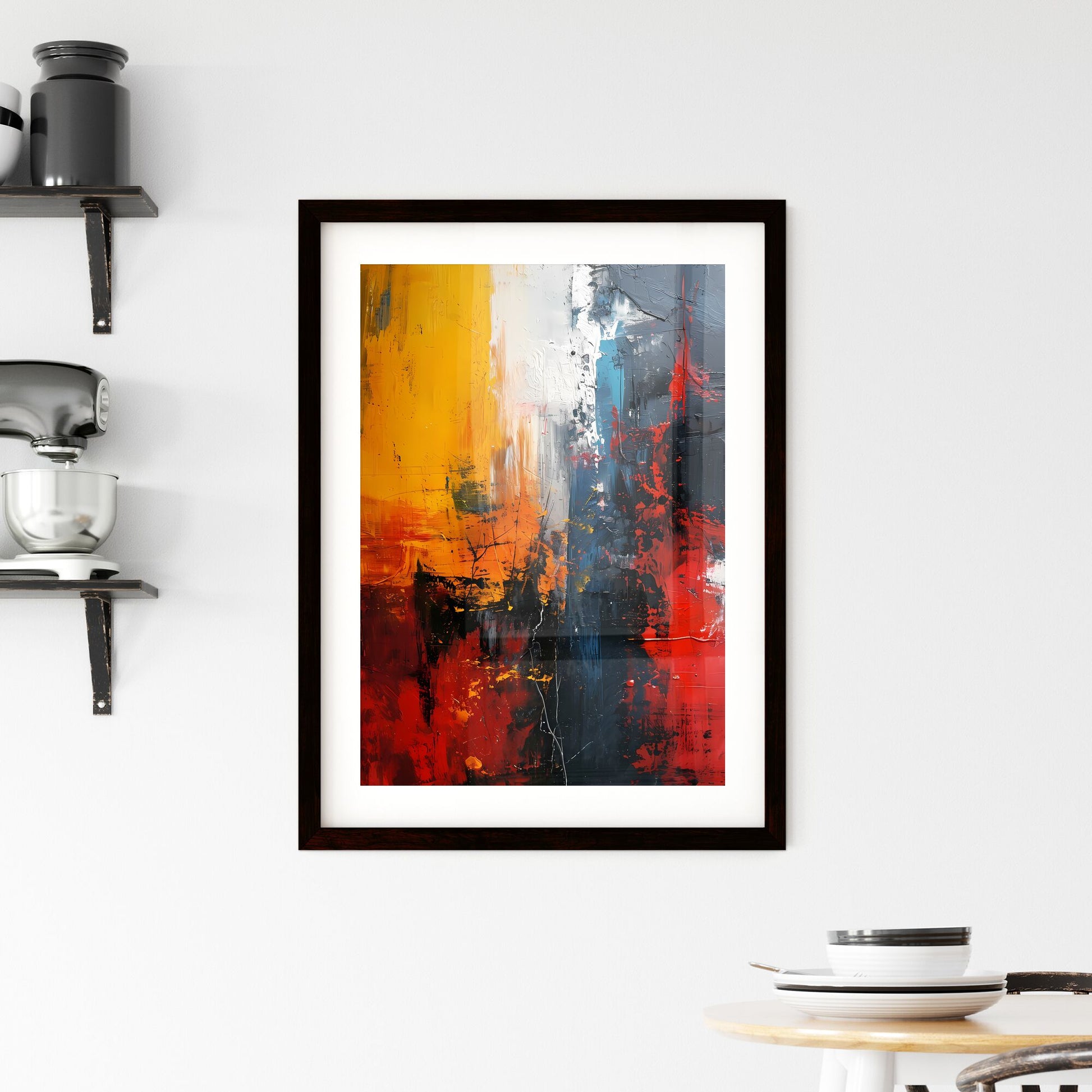 A Poster of abstract hand-made print - A Painting Of Different Colors Default Title