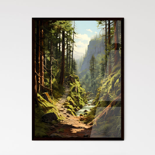 A Poster of Redwood National Park - A Forest With A River And Trees Default Title