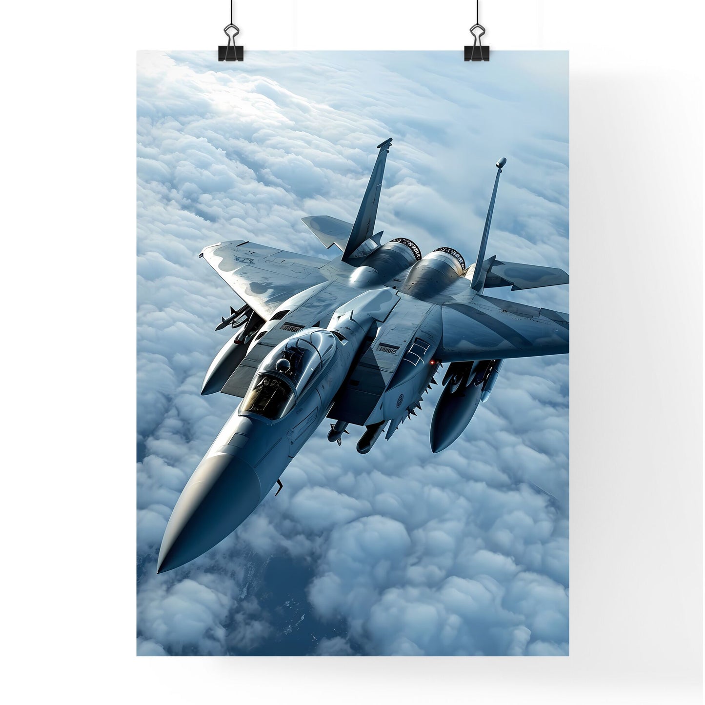 A Poster of an F-15 fighter Jet - A Military Jet Flying In The Sky Default Title