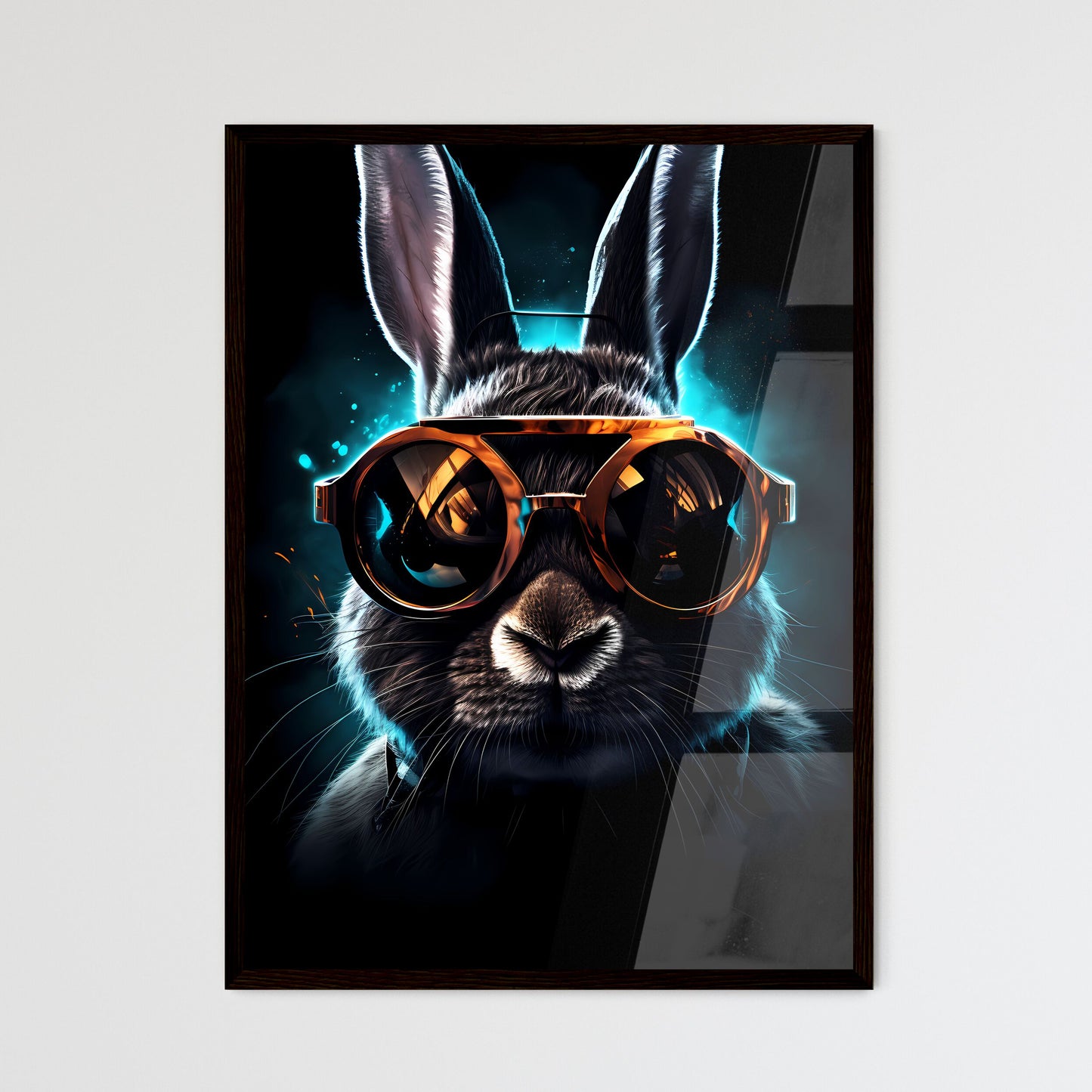 A Poster of A rabbit wearing dark glasses - A Rabbit Wearing Sunglasses Default Title