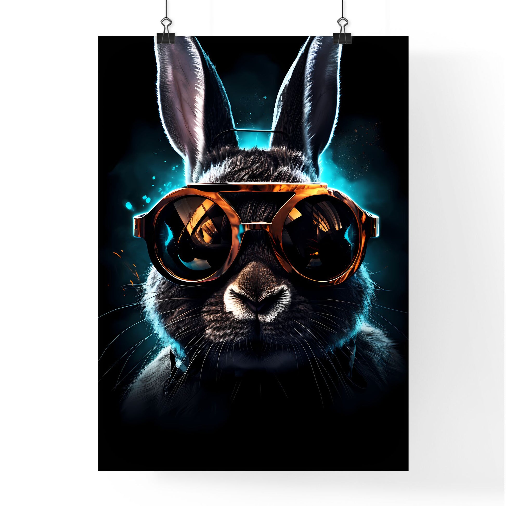 A Poster of A rabbit wearing dark glasses - A Rabbit Wearing Sunglasses Default Title