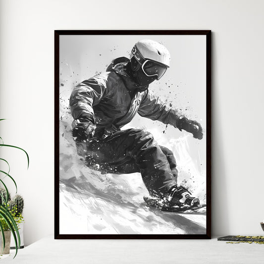 A Poster of coloring page for kids Snowboarding - A Person Skiing Down A Hill Default Title