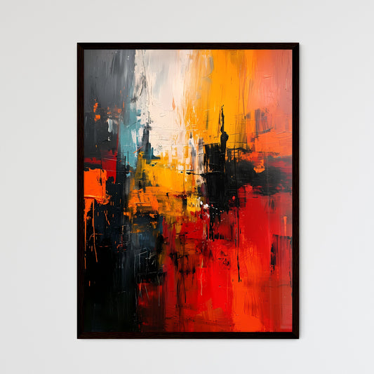 A Poster of abstract hand-made print - A Painting Of A Colorful Wall Default Title