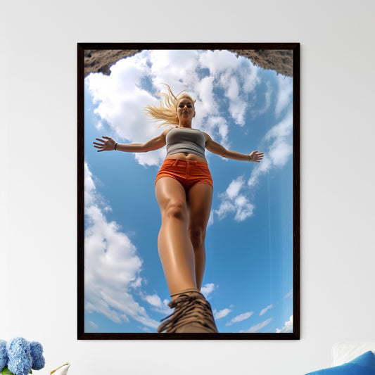 A Poster of influencer at the beach - A Woman Walking On A Ledge Default Title