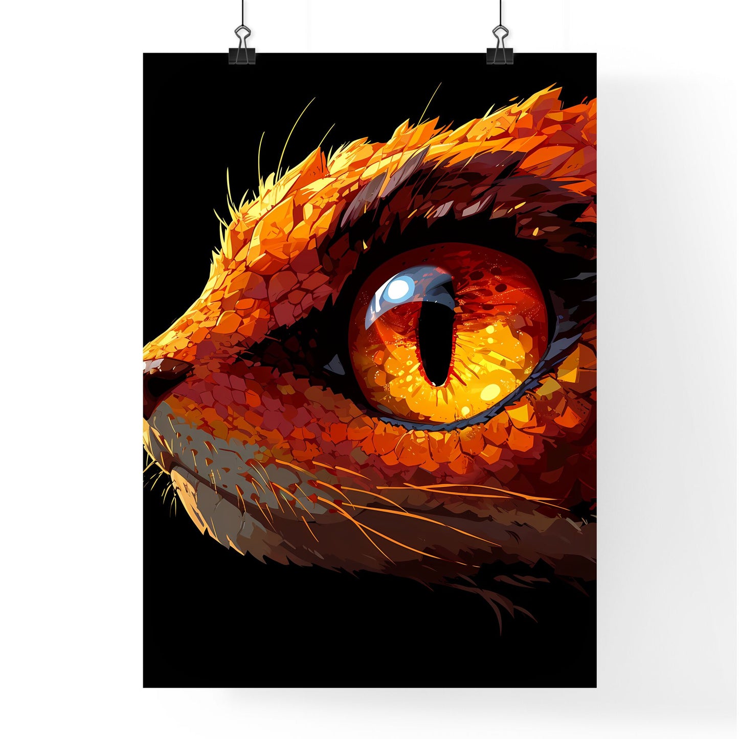 A Poster of a pair of animated eyes - A Close Up Of An Animal'S Face Default Title