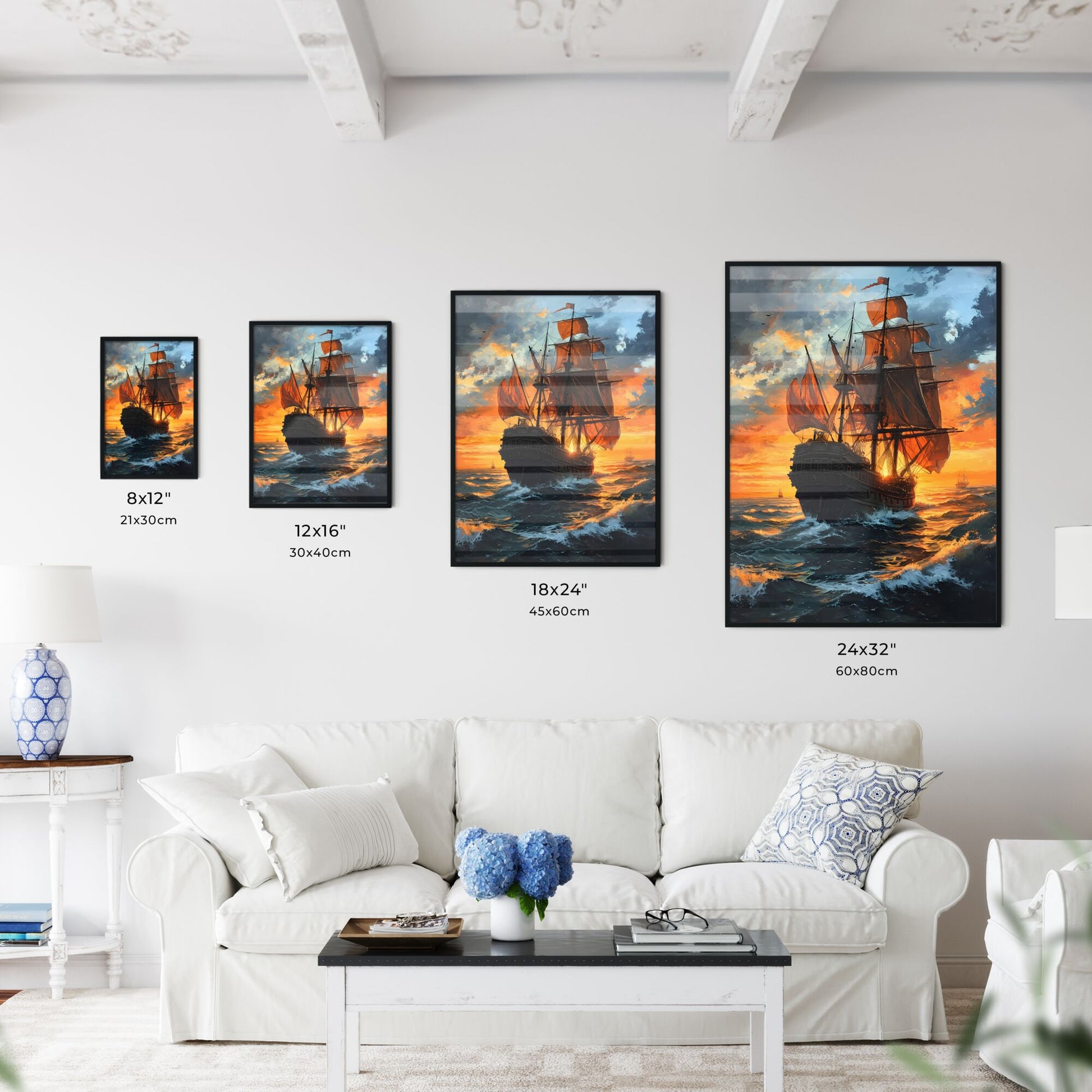 A Poster of Seascapes landscape - A Ship In The Ocean Default Title