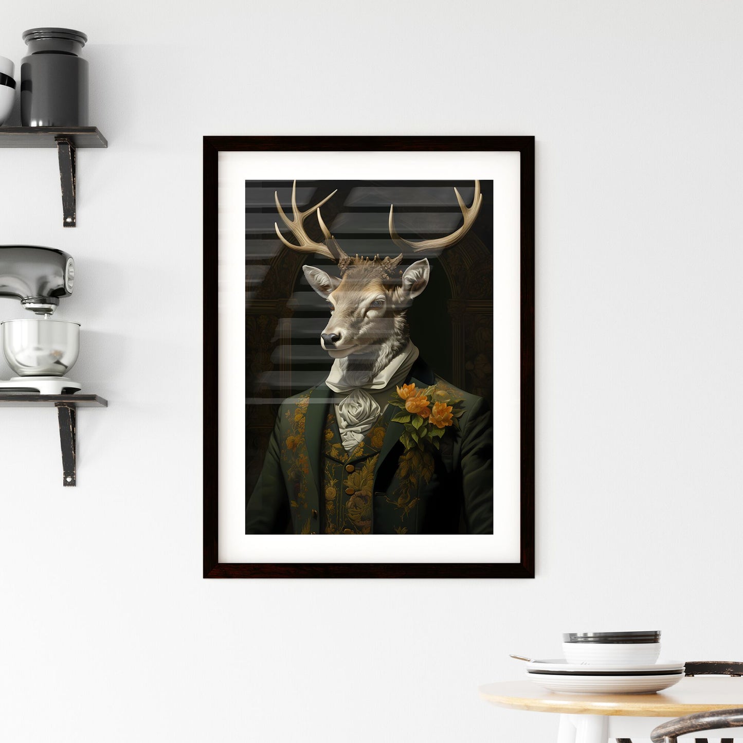 A Poster of tweed tufas art stag painting - A Deer In A Suit Default Title