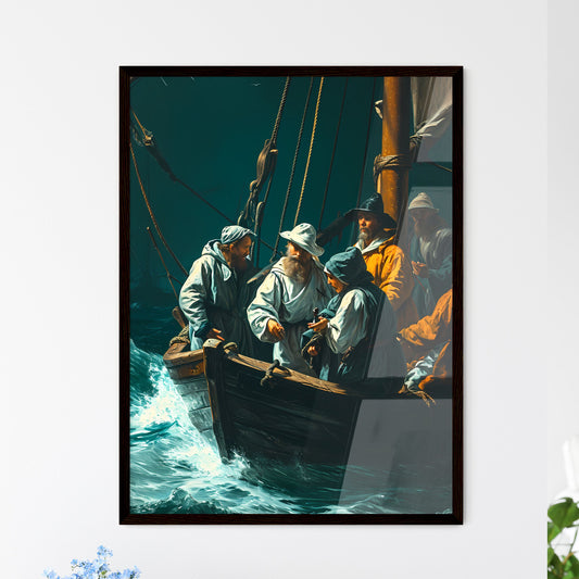 A Poster of injured soldiers - A Group Of People In A Boat Default Title