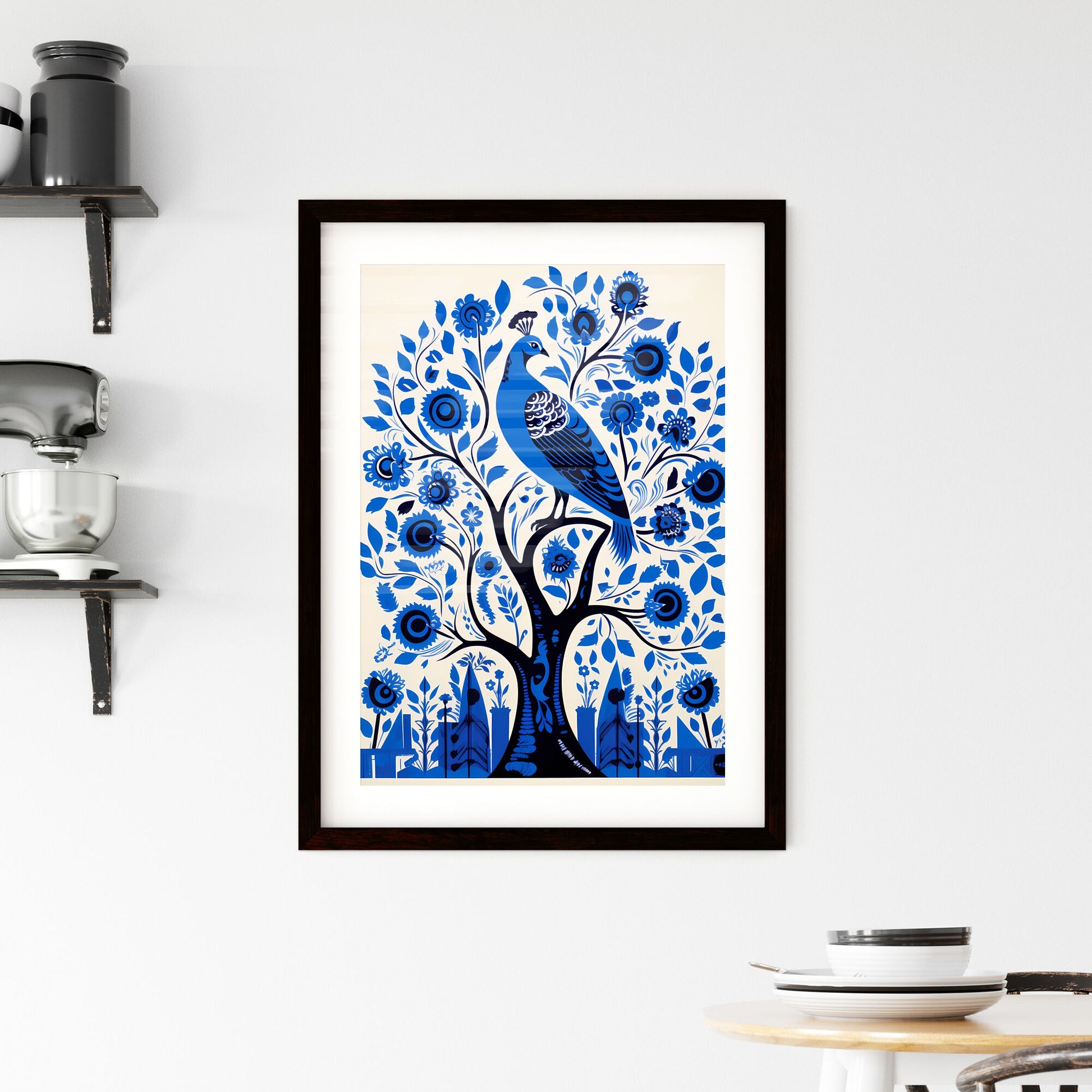 A Poster of electric blue Israel - A Blue Bird On A Tree Default Title