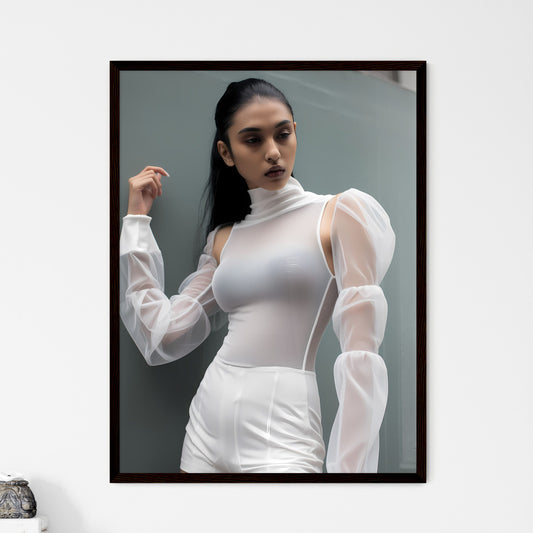 A Poster of all about the shoulder long sleeve sweater - A Woman In A White Outfit Default Title