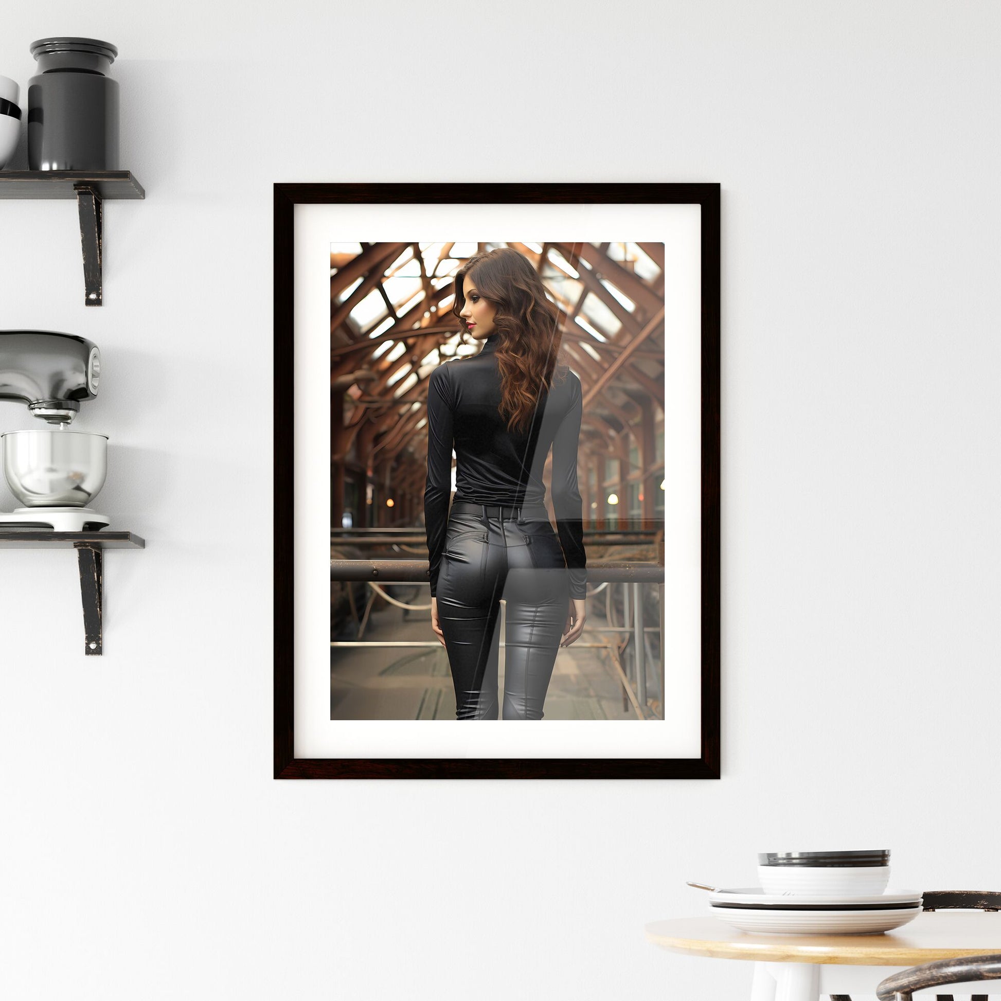 A Poster of full body back view - A Woman In Black Outfit Default Title