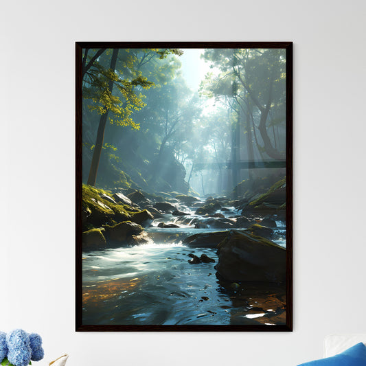 A Poster of Rainforests landscape - A River Running Through A Forest Default Title