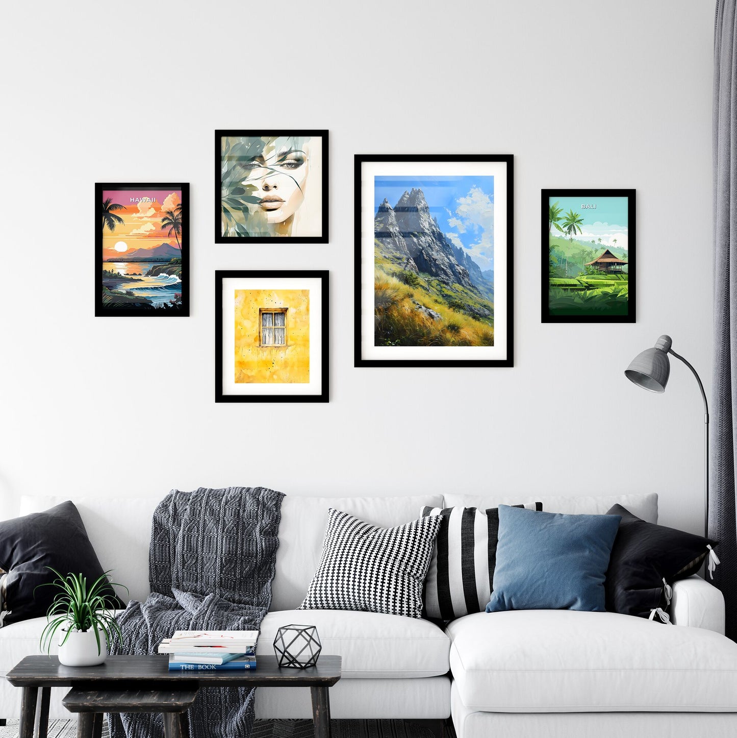 A Poster of Colorado Springs Art Sketch with clear blue Background - A Mountain With Grass And Rocks Default Title