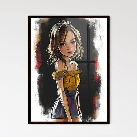 A Poster of cartoon illustration of a beautiful woman - A Cartoon Of A Girl Default Title
