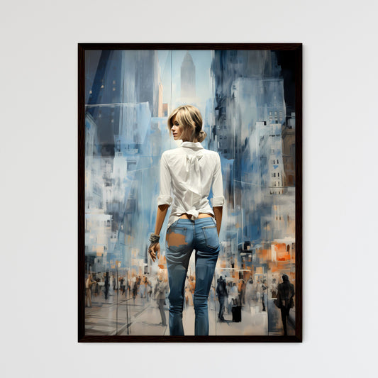 A Poster of person a new kind of woman - A Woman In A White Shirt And Blue Jeans Default Title