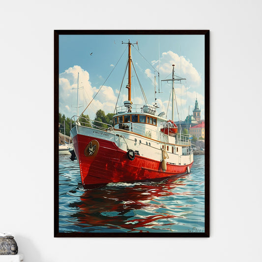 A Poster of Helsinki Capital of Finland - A Boat In The Water Default Title