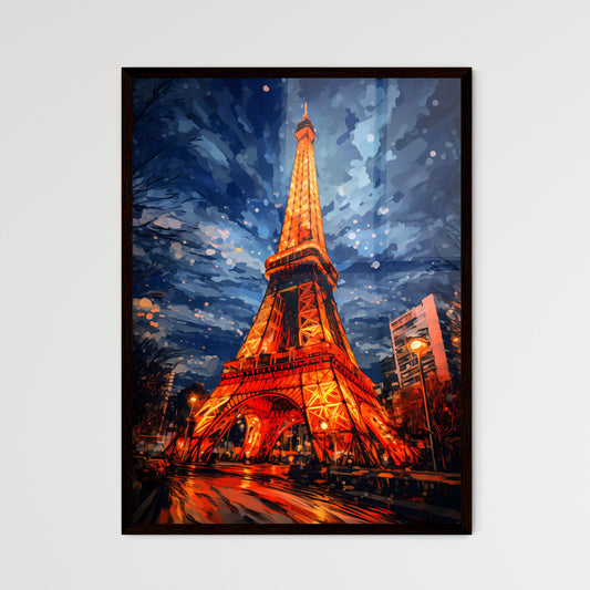 A Poster of A painting of the Tokyo Tower - A Lit Tower In Tokyo Tower Default Title