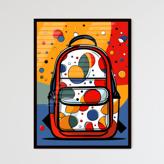 A Poster of minimalist Back to school art - A Backpack With Colorful Circles On It Default Title