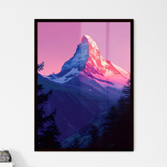 A Poster of Matterhorn - Matterhorn With Snow And Trees Default Title