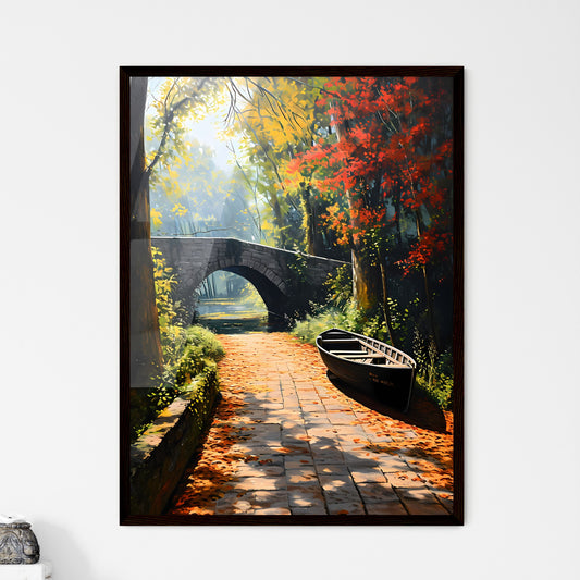 A Poster of bathing scene - A Boat On A Path In A Forest Default Title