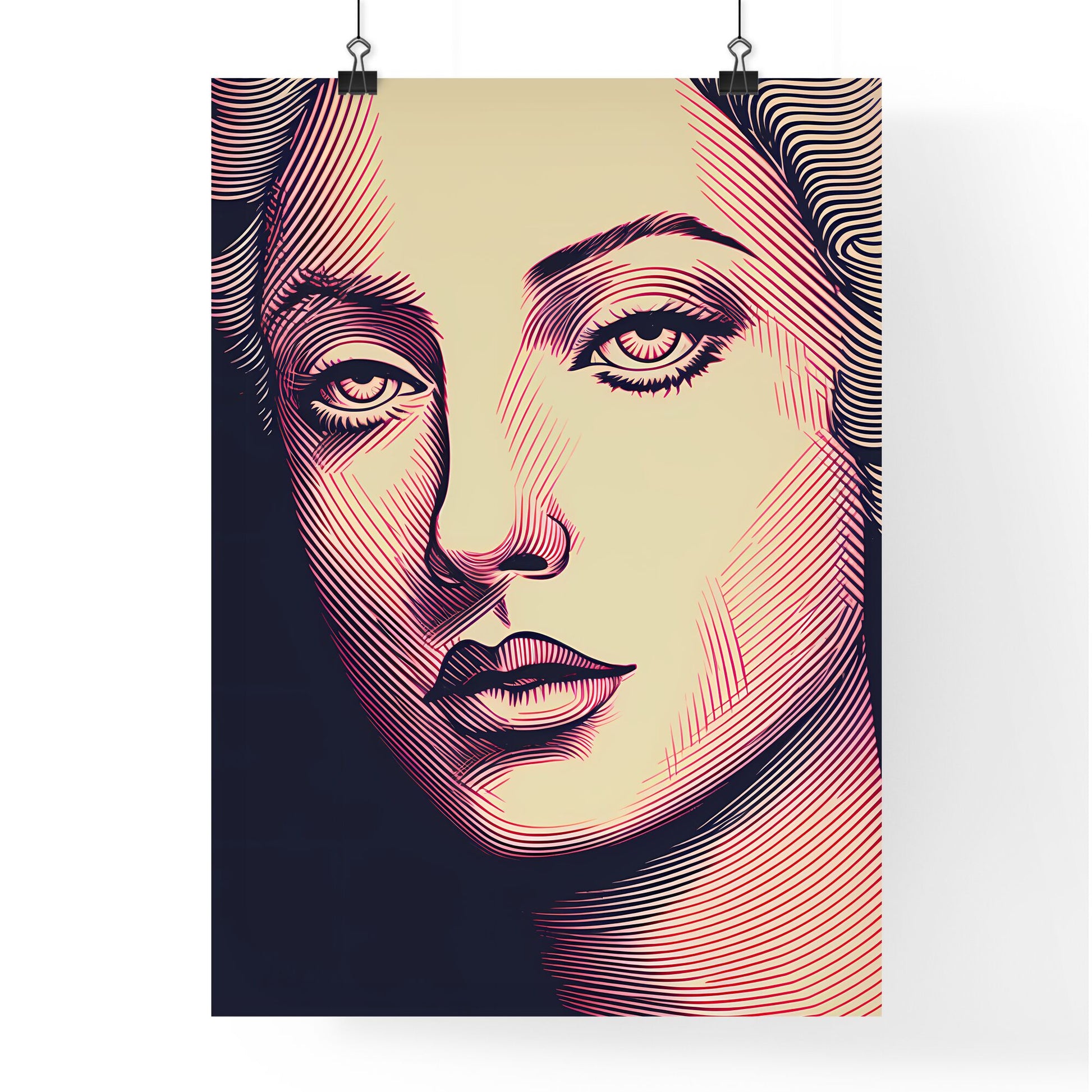 A Poster of gorgeous 4 color travel poster - A Close Up Of A Woman'S Face Default Title