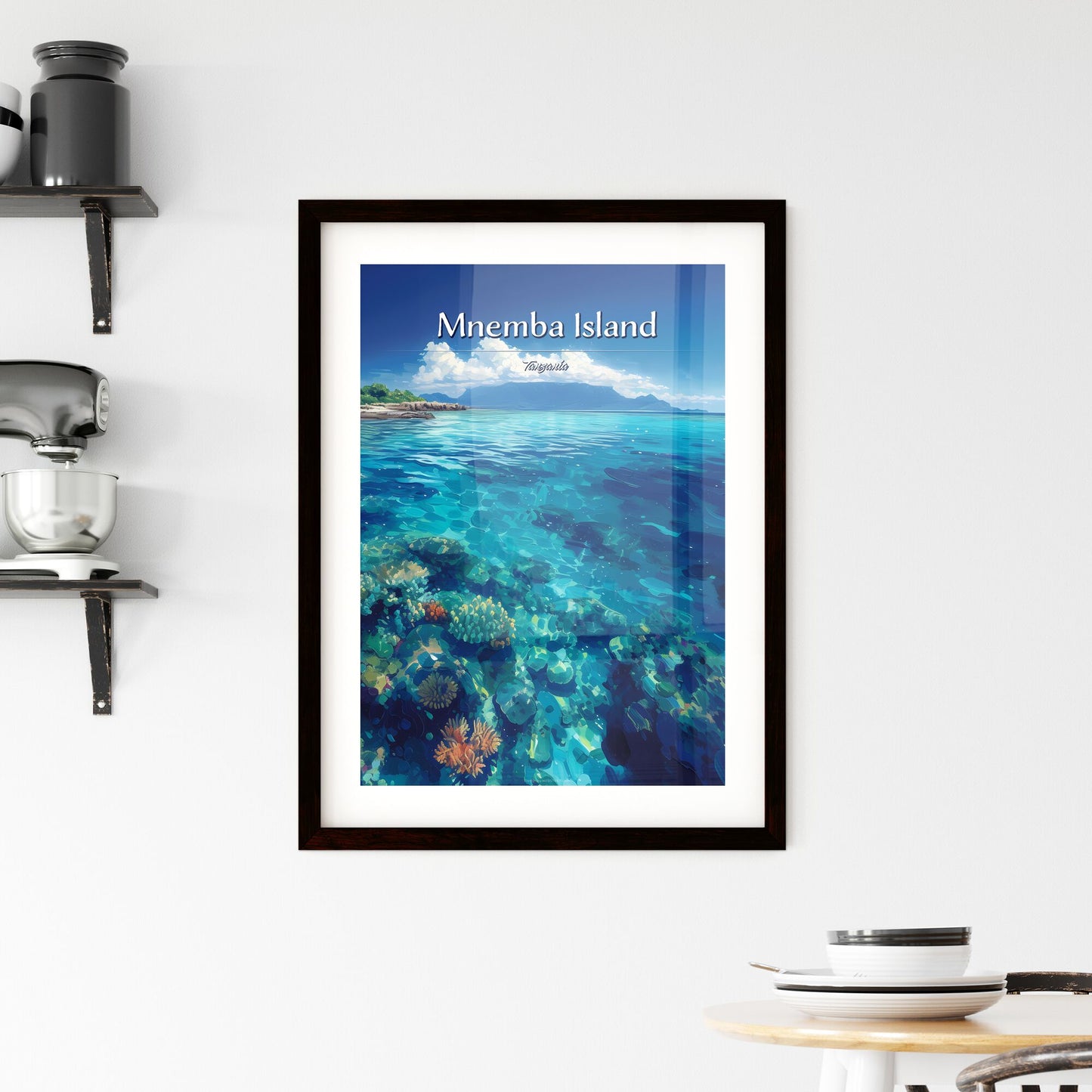 Mnemba Island, Tanzania - Art print of a coral reef in the water Default Title