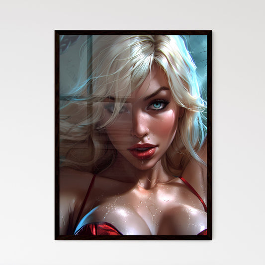 Pin up art TopEngineering Student from Cal Tech - Art print of a woman with blonde hair and red garment Default Title