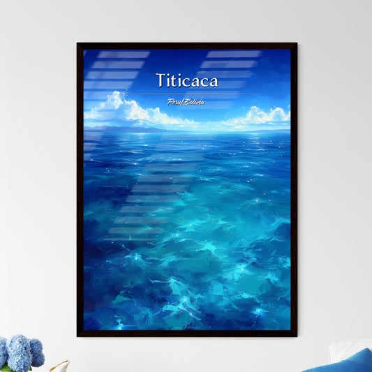 Titicaca, Peru/Bolivia - Art print of a blue ocean with a blue sky and clouds Default Title