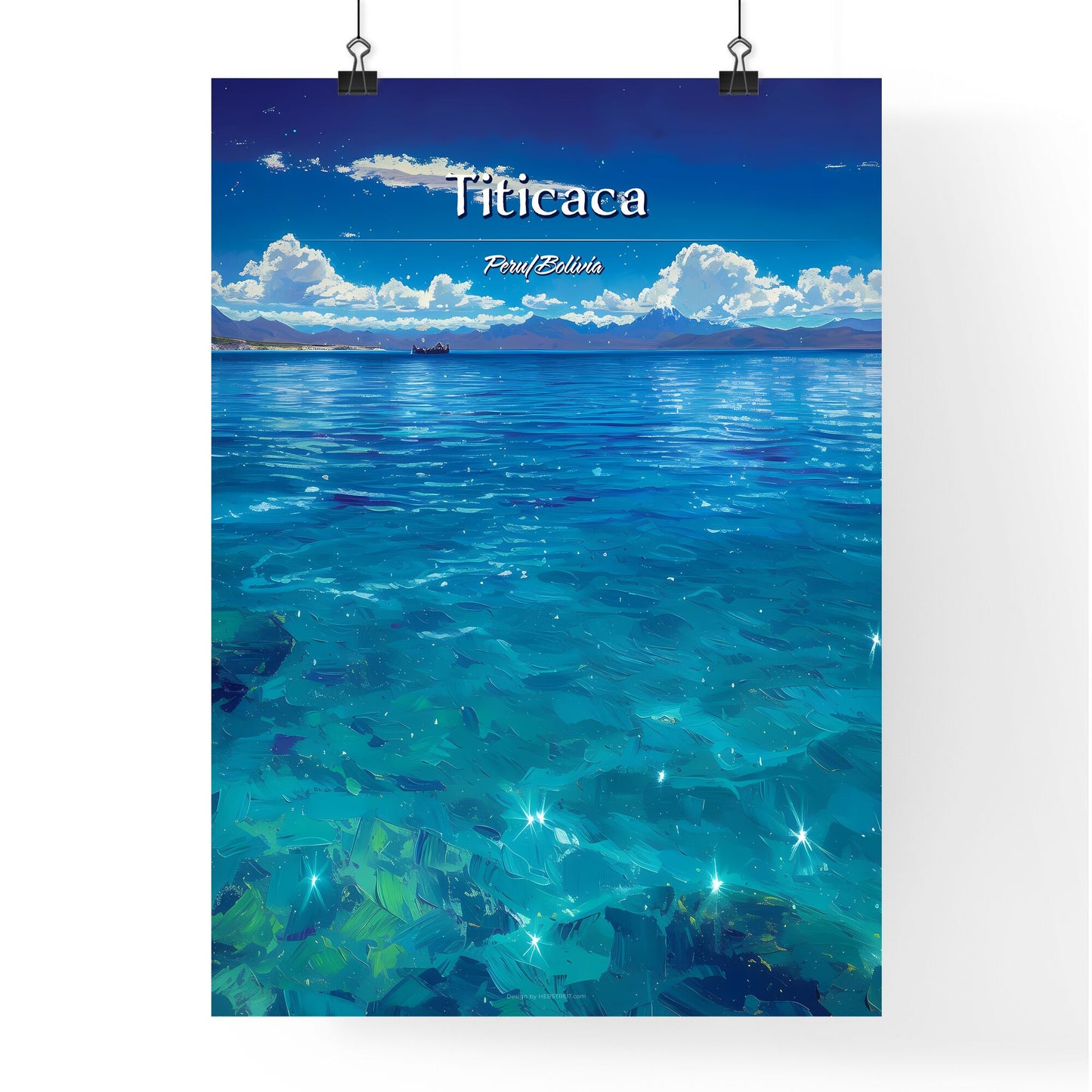 Titicaca, Peru/Bolivia - Art print of a body of water with mountains in the background Default Title
