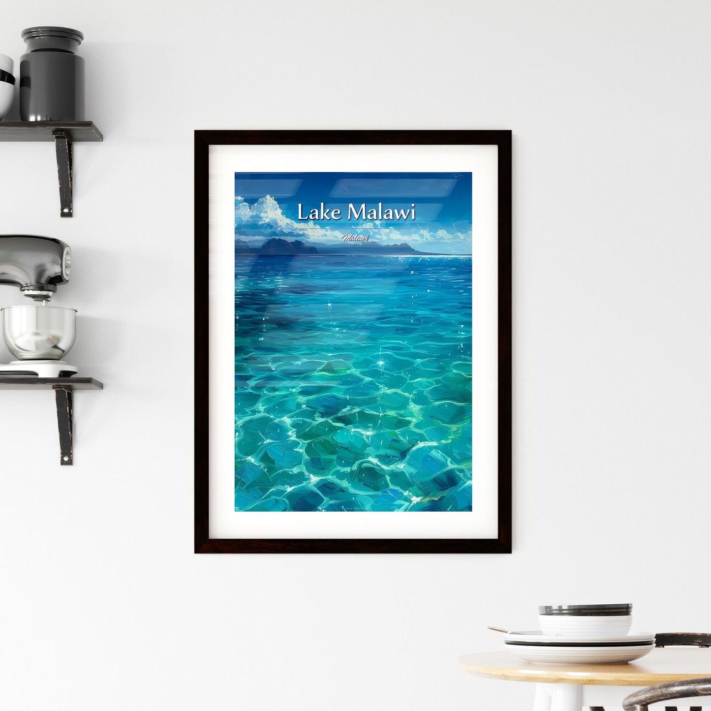 Lake Malawi, Malawi - Art print of a blue water with mountains in the background Default Title