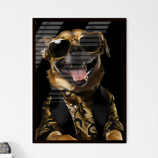 Swiss alpine dog vintage poster - Art print of a dog wearing a suit and sunglasses Default Title