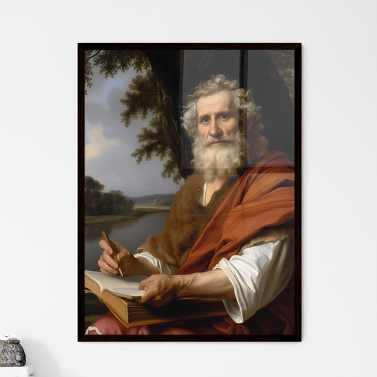 Ancient Jewish people are looking for something - Art print of a painting of a man writing on a book Default Title