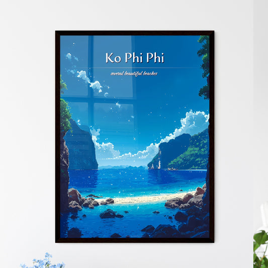 Ko Phi Phi Don Beach - Art print of a beach with trees and water Default Title