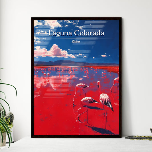 Laguna Colorada, Bolivia - Art print of a group of flamingos in a lake Default Title