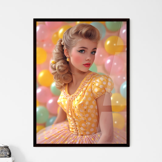 Pin up pedigree pinups 50s - Art print of a woman in a yellow dress Default Title