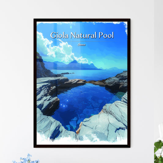 Giola Natural Pool, Greece - Art print of a blue water in a body of water Default Title