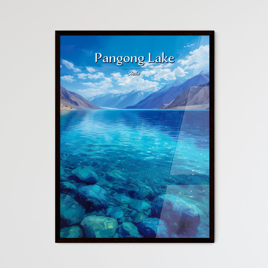 Pangong Lake, India - Art print of a blue water with mountains in the background Default Title
